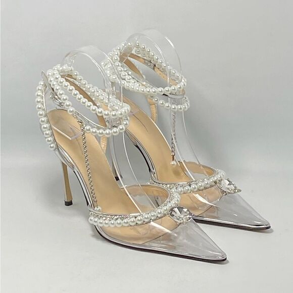 Mach & Mach Diamond Of Elizabeth PVC Embellished High-Heel Pumps size 38.5 - Picture 4 of 14